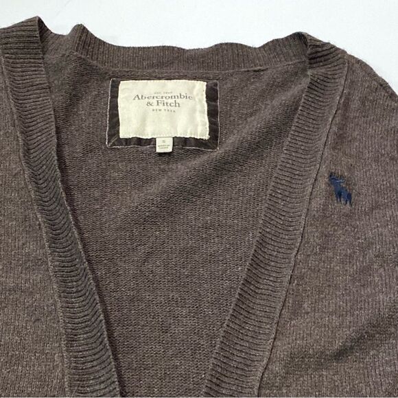 Abercrombie and Fitch Dark Brown Wool/Rabbit Hair Blend Cardigan Women's Size S - Picture 4 of 15